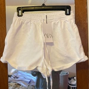 White terry shorts